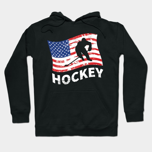 USA Hockey Player Gift Hoodie by petervanderwalk